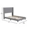 Merrick Lane Percy Modern Platform Bed with Padded Channel Stitched Upholstered Wingback Headboard and Underbed Clearance